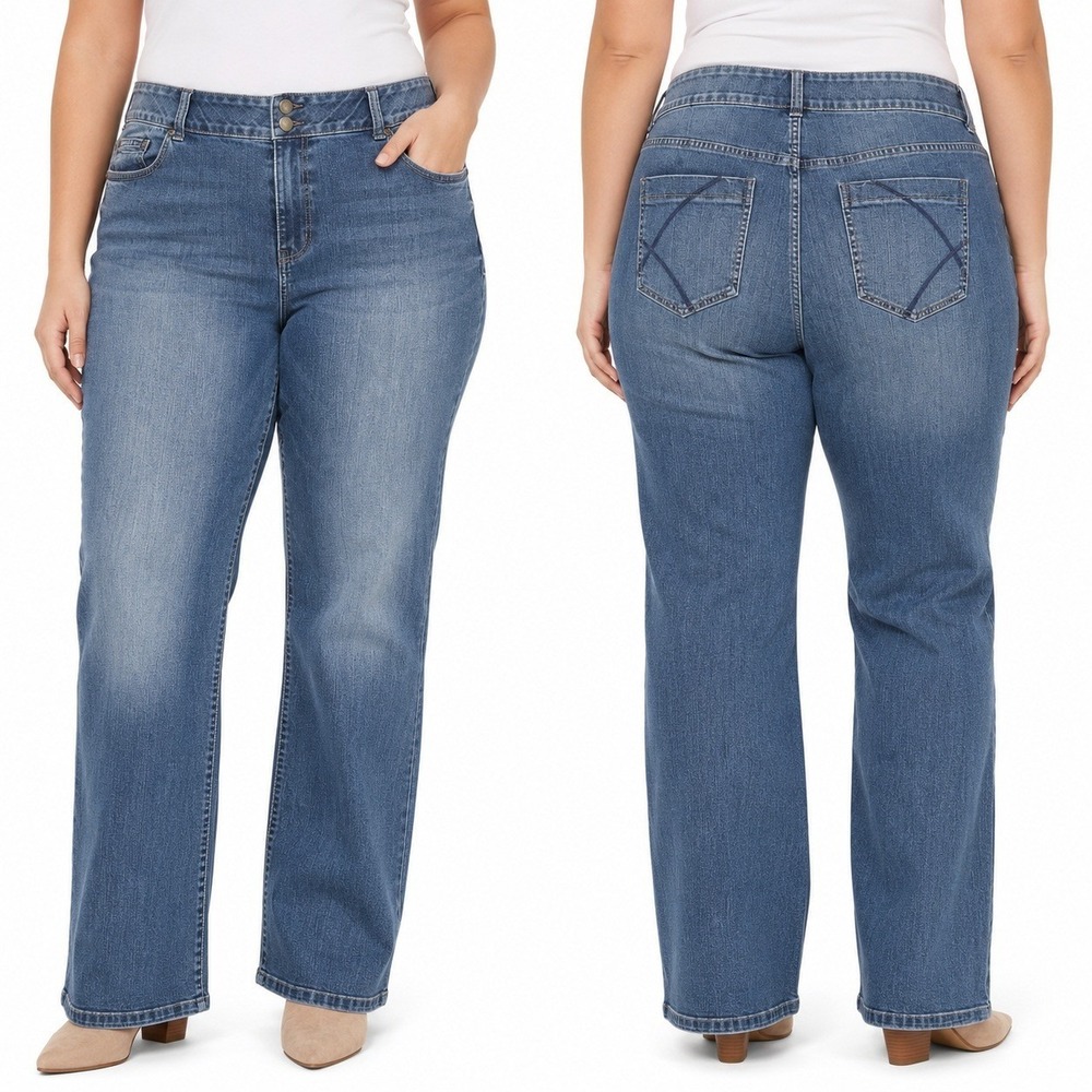 Lane Bryant Jeans Womens‎ Plus 22 Straight Leg Blue Tighter Tummy Technology